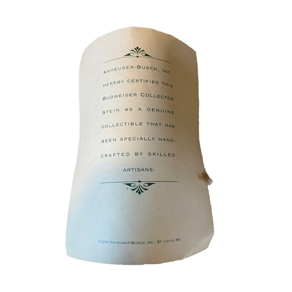 Budweiser Luck O' The Irish Stein Ceramic Made by Ceramarte 1993‎ Brazil - Picture 9 of 9